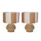 Hello Honey® 14.75" Mustard & Cream Artichoke Finial Stoneware Table Lamp, 2ct.